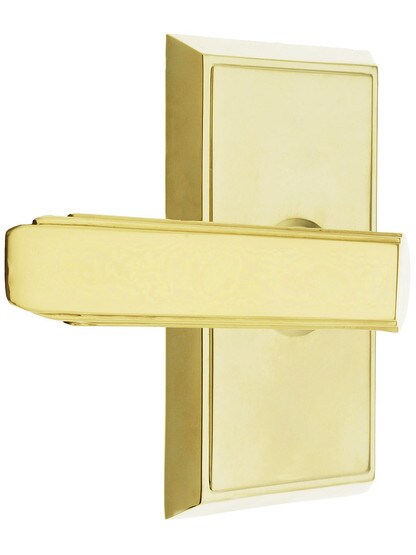 Providence Door Set With Milano Levers Left Hand in Polished Brass with .